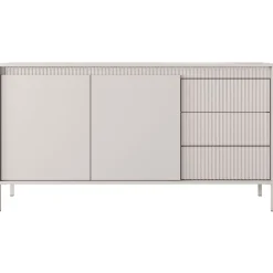 Laski Meble Komody Do Przedpokoju|Komody Do Sypialni*Komoda z szufladami ryflowana szeroka Senso 2d3s beżowa