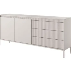 Laski Meble Komody Do Przedpokoju|Komody Do Sypialni*Komoda z szufladami ryflowana 187 cm szeroka Senso 2d3s beżowa