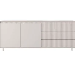 Laski Meble Komody Do Przedpokoju|Komody Do Sypialni*Komoda z szufladami ryflowana 187 cm szeroka Senso 2d3s beżowa