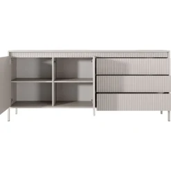 Laski Meble Komody Do Przedpokoju|Komody Do Sypialni*Komoda z szufladami ryflowana 187 cm szeroka Senso 2d3s beżowa