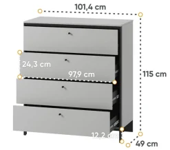 Lenart Komody*Komoda z szufladami szara Gris GS-03