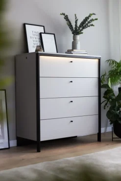 Lenart Komody*Komoda z szufladami szara Gris GS-03