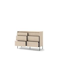 Lenart Komody Do Biura|Komody Do Przedpokoju*Komoda z szufladmi do sypialni TREND TS-06 Beż piaskowy + czarny
