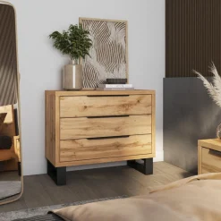 Helvetia Komody Do Przedpokoju|Komody Do Sypialni*Komoda z trzema szufladami Halle S dąb wotan
