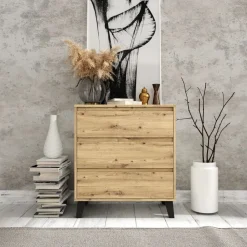 Mebelbos Komody Do Biura|Komody Do Przedpokoju*Komoda z trzema szufladami, dąb artisan BORG