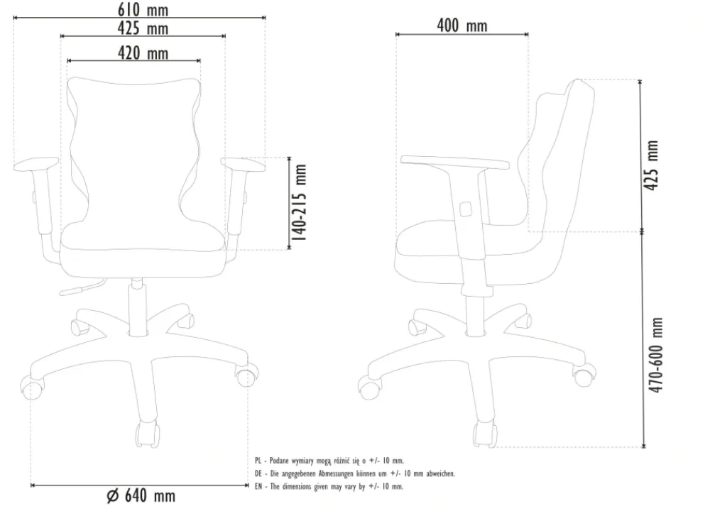 Entelo Krzesła Do Biurka Do Pokoju Młodzieżowego*Krzesło młodzieżowe Duo czarny Visto 08 rozmiar 6