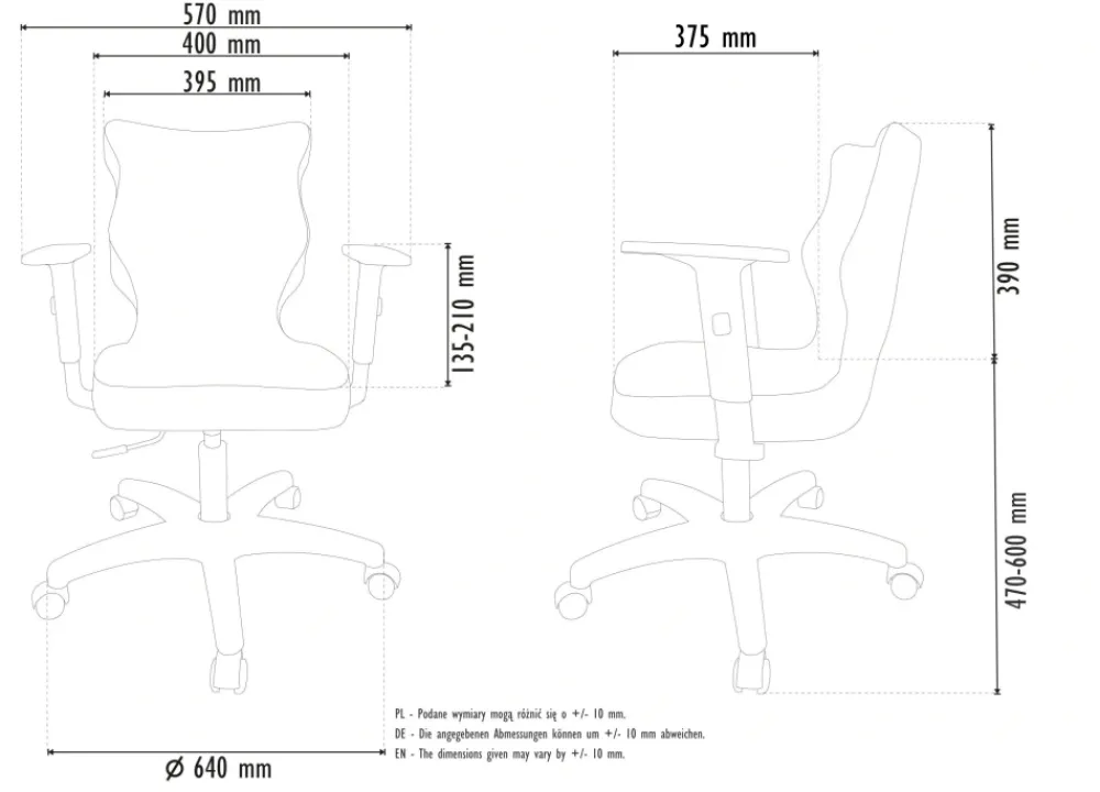 Entelo Krzesła Do Biurka Do Pokoju Młodzieżowego*Krzesło młodzieżowe Duo czarny Visto 08 rozmiar 5