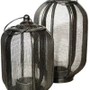 ArteHome Pozostałe Dekoracje*Lampion metalowy tarasowy z rączką w kolorze ciemnobrązowym 28 cm