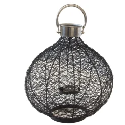 ArteHome Pozostałe Dekoracje*Lampion metalowy unikalny z poręcznym srebrnym uchwytem 25 cm