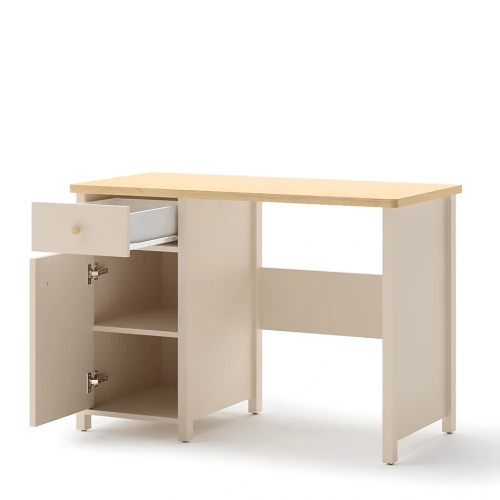 Dzieci Lenart Biurka Do Pokoju Młodzieżowego|Biurka Do Pokoju Dziecięcego*biurko z nadstawką Story SO-03 + SO-04 beż piaskowy/dąb vincenza bielona
