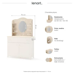 Dzieci Lenart Biurka Do Pokoju Młodzieżowego|Biurka Do Pokoju Dziecięcego*biurko z nadstawką Story SO-03 + SO-06, toaletka beż piaskowy/dąb vincenza bielona