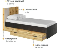 Dzieci Lenart Łóżka Młodzieżowe|Łóżka Do Pokoju Dziecięcego*łóżko 120 Qubic QB-11