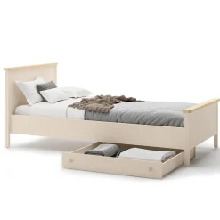 Dzieci Lenart Łóżka Młodzieżowe|Łóżka Do Pokoju Dziecięcego*łóżko z materacem 90cm Story SO-16 beż piaskowy/dąb vincenza bielona