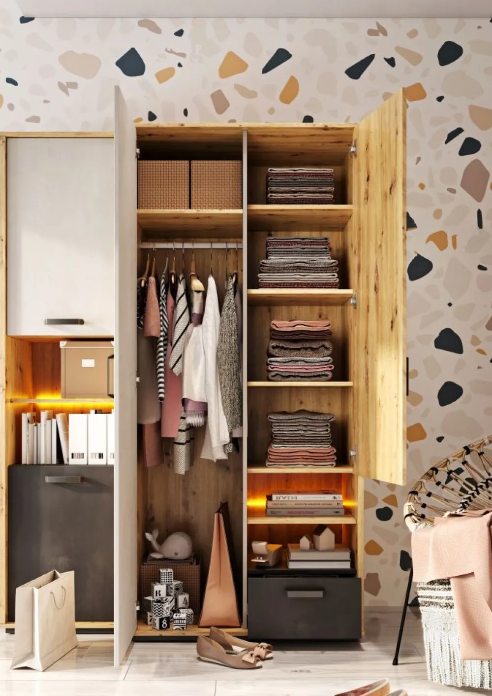 Dzieci Lenart Szafki I Regały Do Pokoju Młodzieżowego|Szafki I Regały Do Pokoju Dziecięcego*regał Qubic QB-04