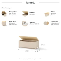 Dzieci Lenart Szafki I Regały Do Pokoju Młodzieżowego|Szafki I Regały Do Pokoju Dziecięcego*skrzynia do łóżka Story SO-10 beż piaskowy/dąb vincenza bielona