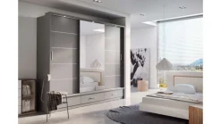 Lenart Szafy Do Przedpokoju|Szafy Do Sypialni*szafa Arti AR-01 z oświetleniem / szara