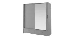 Lenart Szafy Do Przedpokoju|Szafy Do Sypialni*szafa Arti AR-05P z lustrem i oświetleniem / szara