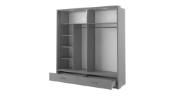 Lenart Szafy Do Przedpokoju|Szafy Do Sypialni*szafa Arti AR-05P z lustrem i oświetleniem / szara