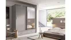 Lenart Szafy Do Przedpokoju|Szafy Do Sypialni*szafa Arti AR-05P z lustrem i oświetleniem / szara