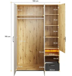 Dzieci Lenart Szafy Do Pokoju Młodzieżowego|Szafy Do Pokoju Dziecięcego*szafa szeroka Qubic QB-02 z podświetleniem