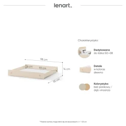 Dzieci Lenart Szufady I Skrzynie Do Łóżek Młodzieżowych|Szuflady I Skrzynie Do Łóżek Do Pokoju Dziecięcego*szuflada do łóżka Story SO-09 beż piaskowy/dąb vincenza bielona