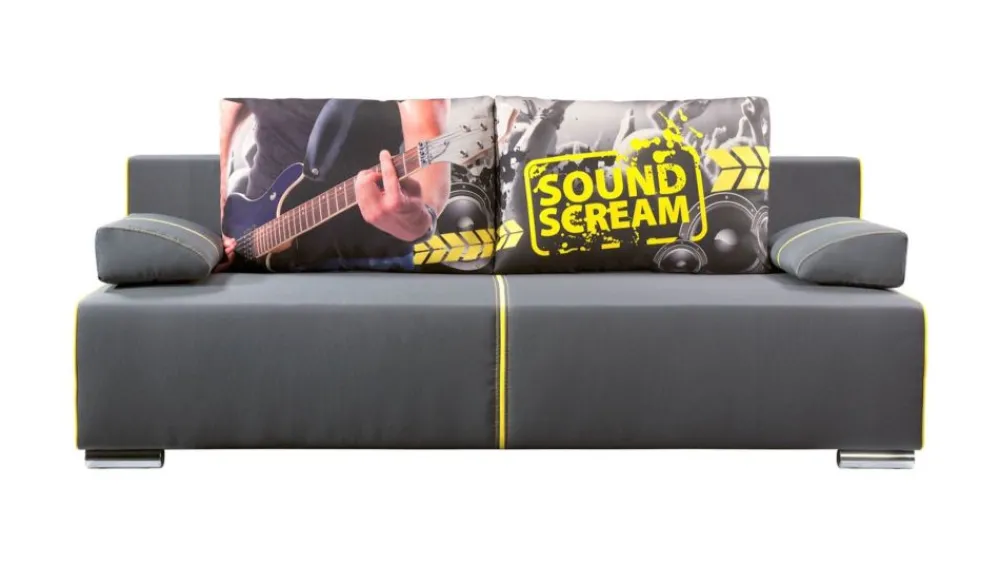Libro Łóżka Młodzieżowe|Kanapy I Sofy Do Salonu*sofa Play New Sound 3FBA, wzory 3D na poduszkach