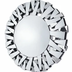 ArteHome Lustra*Lustro Ness 100cm glamour okrągłe w dekoracyjnej ramie z lustrzanych fragmentów ustawionych pod kątami
