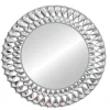 ArteHome Lustra*Lustro okrągłe glamour Marsylia 80cm antyczne srebro o ażurowej kryształkowej ramie
