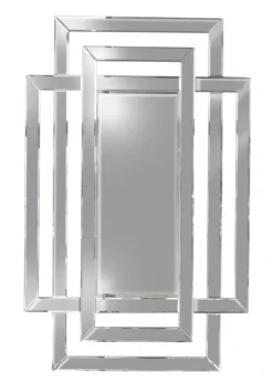 ArteHome Lustra*Lustro prostokątne Zita 80/120cm w stylu glamour z ramą w kształcie przeplatających się lustrzanych prostokątów