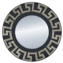 ArteHome Lustra*Lustro Verice 80cm szampańskie okazałe okrągłe w czarno-złotej ramie