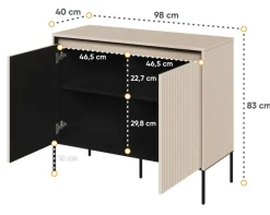 Dzieci Lenart Komody Do Biura|Komody Do Przedpokoju*Mała komoda ryflowana   Trend TR-02 beż piaskowy