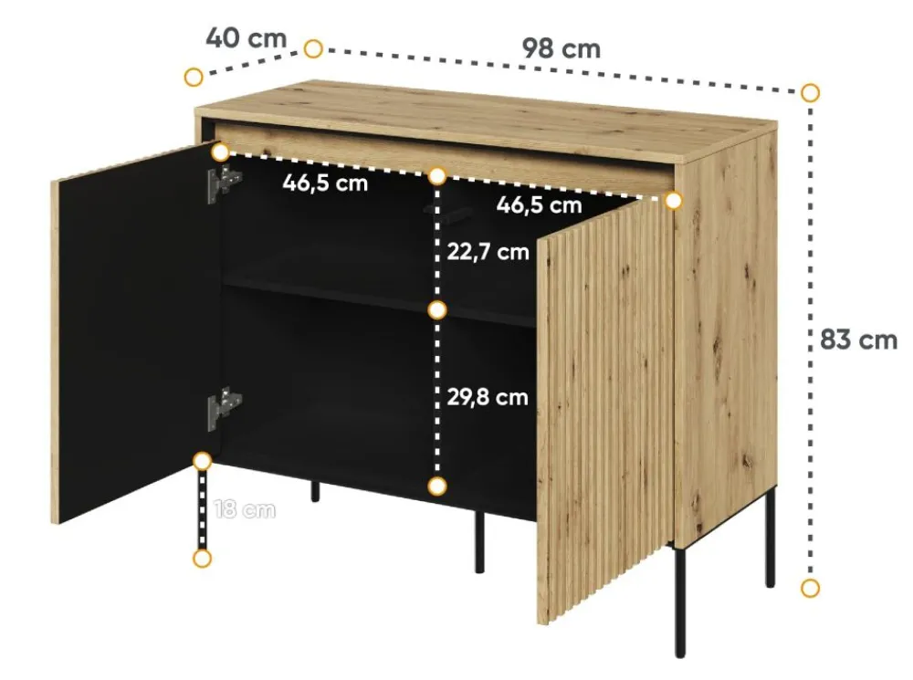 Dzieci Lenart Komody Do Biura|Komody Do Przedpokoju*Mała komoda z lamelami Trend TR-02 dąb artisan