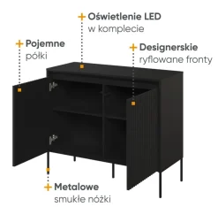 Dzieci Lenart Komody Do Biura|Komody Do Przedpokoju*Mała komoda z lamelami Trend TR-02 czarna