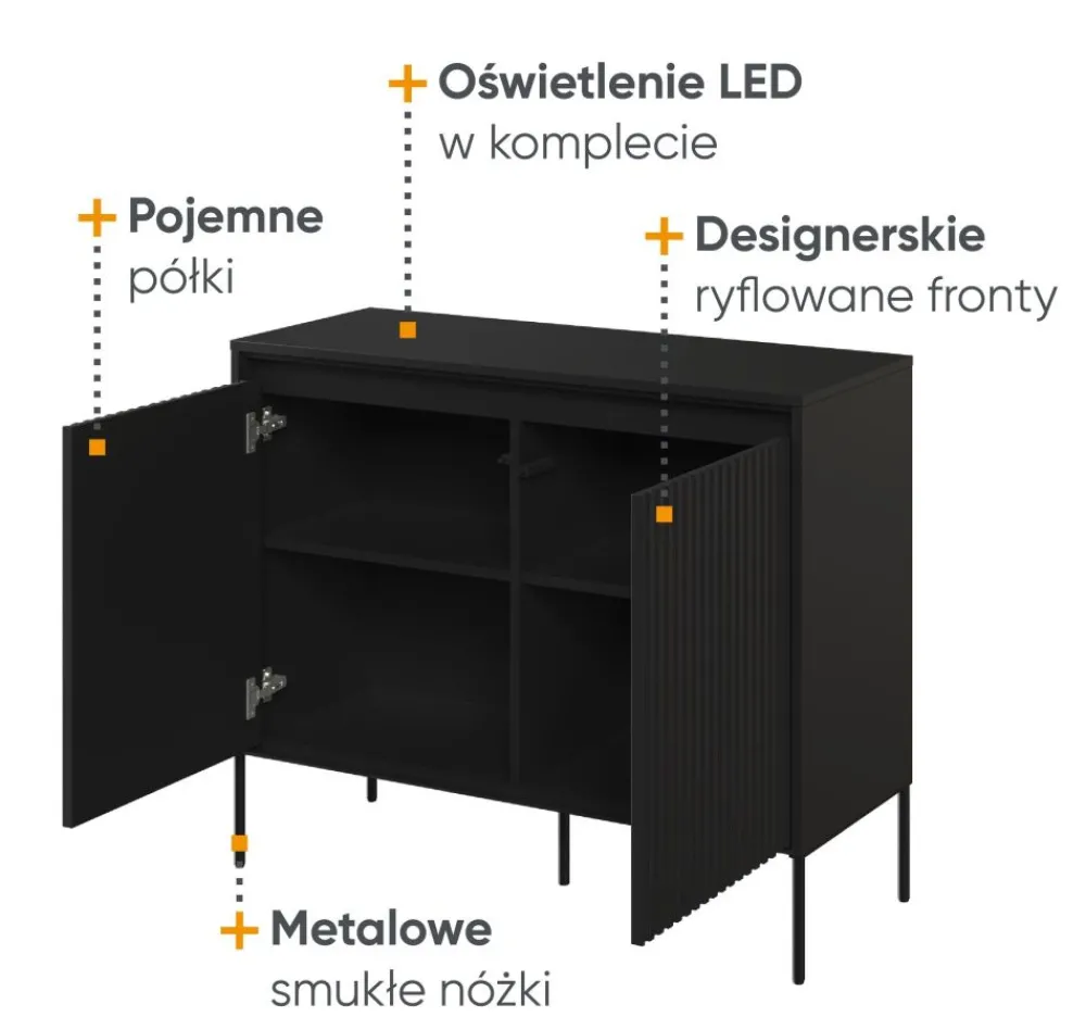 Dzieci Lenart Komody Do Biura|Komody Do Przedpokoju*Mała komoda z lamelami Trend TR-02 czarna
