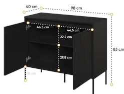Dzieci Lenart Komody Do Biura|Komody Do Przedpokoju*Mała komoda z lamelami Trend TR-02 czarna