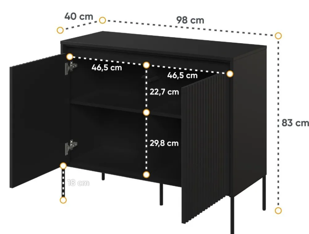 Dzieci Lenart Komody Do Biura|Komody Do Przedpokoju*Mała komoda z lamelami Trend TR-02 czarna