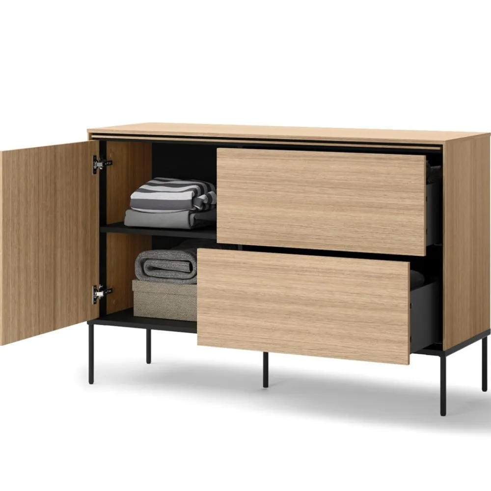 Lenart Komody Do Jadalni|Komody Do Sypialni*Mała komoda z szufladami VISSO VI-03 dąb linearny