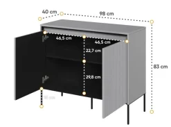 Dzieci Lenart Komody Do Biura|Komody Do Przedpokoju*Mała, ryflowana komoda Trend TR-02 szara