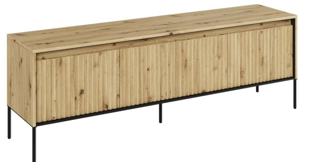 Lenart Szafki Rtv Do Salonu|Szafki Rtv*Mała szafka RTV z lamelami Trend TR-05 dąb artisan