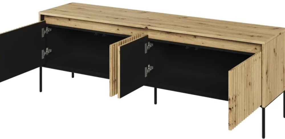 Lenart Szafki Rtv Do Salonu|Szafki Rtv*Mała szafka RTV z lamelami Trend TR-05 dąb artisan