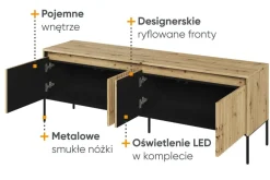 Lenart Szafki Rtv Do Salonu|Szafki Rtv*Mała szafka RTV z lamelami Trend TR-05 dąb artisan