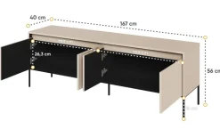Lenart Szafki Rtv Do Salonu|Szafki Rtv*Mała szafka RTV z lamelami Trend TR-05 beż piaskowy