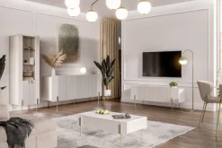 Bogart Ławy I Stoliki Do Pokoju Młodzieżowego|Ławy I Stoliki Do Salonu*MALMI Ława 100 2SZ - cashmere / crema bianca  / złote nogi