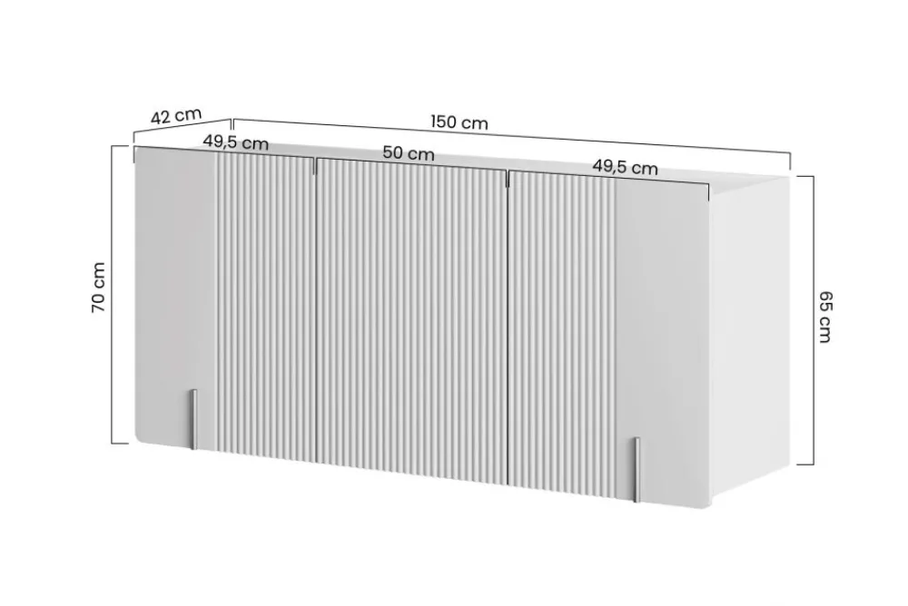 Bogart Komody Do Biura|Komody Do Przedpokoju*MALMI Komoda 150 3D - cashmere / crema bianca / czarny / wisząca