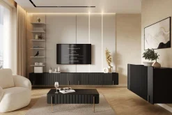 Bogart Komody Do Biura|Komody Do Przedpokoju*MALMI Komoda 150 3D - czarny / złoty / wisząca