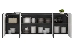 Bogart Komody Do Biura|Komody Do Przedpokoju*MALMI Komoda 200 4D - czarny / czarny / wisząca