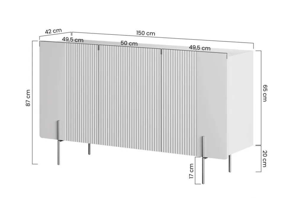 Bogart Komody Do Biura|Komody Do Przedpokoju*MALMI Komoda 150 3D - czarny / złote nogi