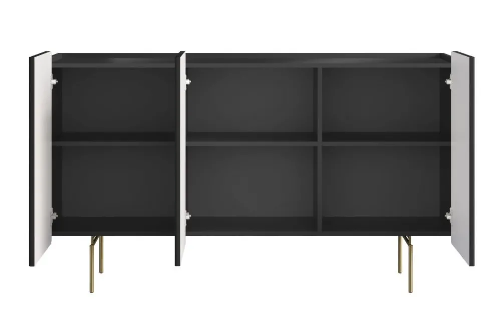 Bogart Komody Do Biura|Komody Do Przedpokoju*MALMI Komoda 150 3D - czarny / złote nogi