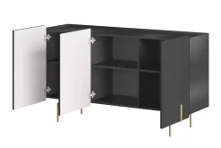 Bogart Komody Do Biura|Komody Do Przedpokoju*MALMI Komoda 150 3D - czarny / złote nogi