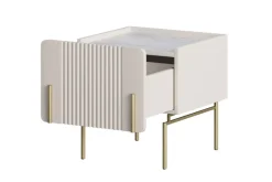 Bogart Szafki I Regały Do Biura|Szafki I Regały Do Pokoju Młodzieżowego*MALMI Szafka nocna 45 1SZ - cashmere / crema bianca  / złote nogi